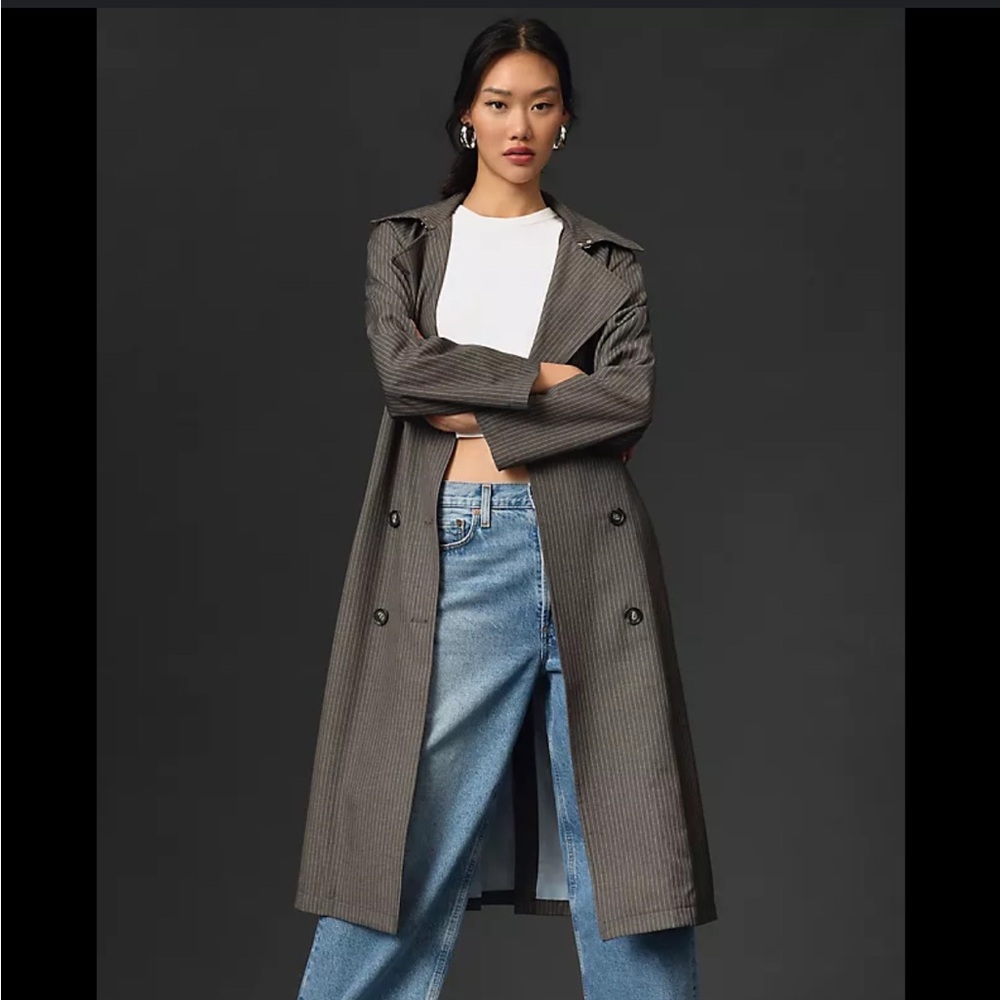 Anthropologie Avec Les Filles Charcoal Pinstripe Jacket